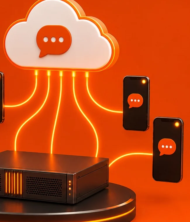 Toplu SMS hizmetinin kurumsal gönderim yapısını temsil eden ürün görseli